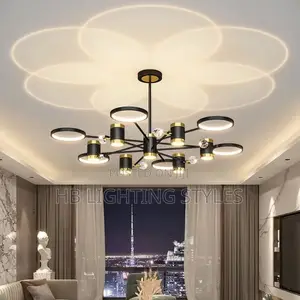 Nordic Black Starry Ceiling Chandelier Light