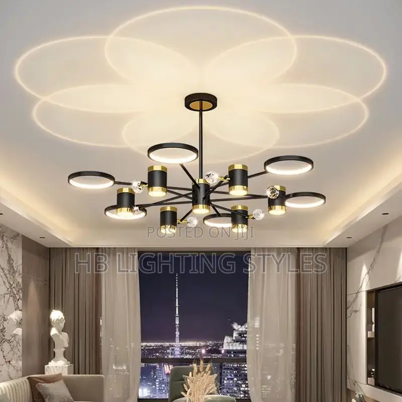 Nordic Black Starry Ceiling Chandelier Light