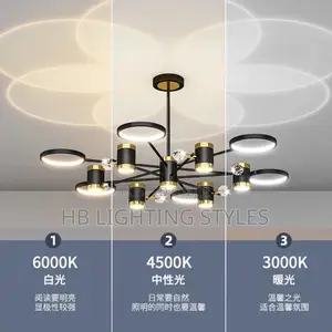 Nordic Black Starry Ceiling Chandelier Light