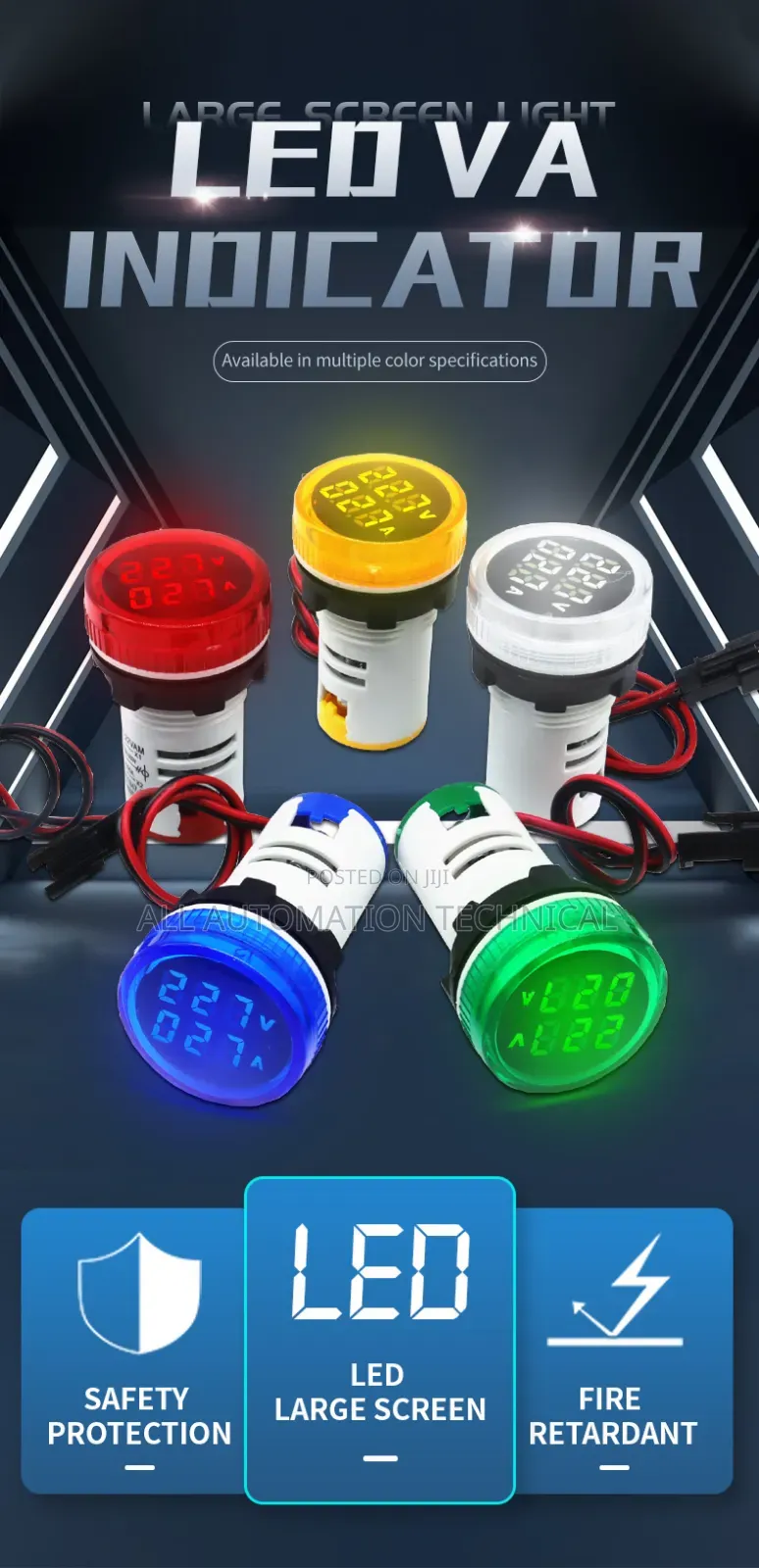 Round Digital Dual Display Voltemeter Ammeter