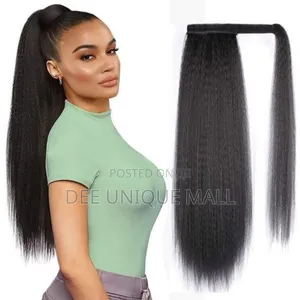 Straight Hair Clip-in Ponytail Wrap Around Extension Black