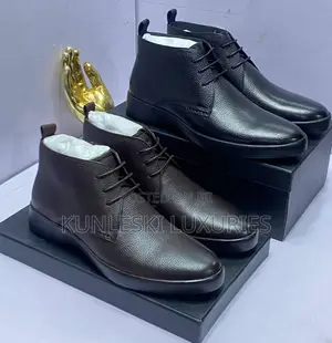 Original Prada Men Lace Up Ankle Leather Shoe