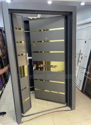 4ft by 7ft Turkey Security Grey and Gold Security Door