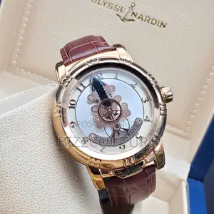 Original Ulysse Nardin Chronograph Brown Leather Strap Watch