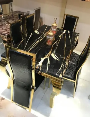 Quality Marble Dining Table and 6 Chairs