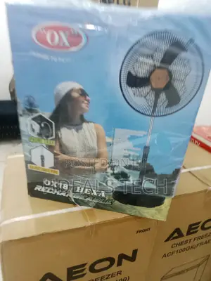 Strong OX Rechargeable Fan - Standing - 18 Inch