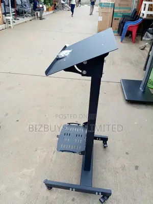 Metal Pulpit With Moveable Tires.
