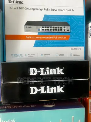 D-Link 16-Port 10/100 Long Range Poe+ Surveillance Switch