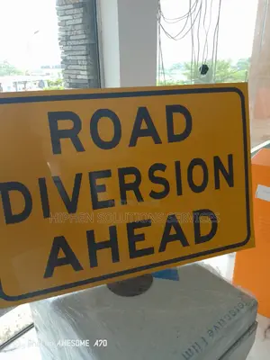 Road Traffic Safety Street Works Sign Yellow