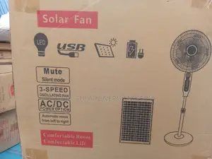 Solar Rechargeable Fan 16 Inches Comes With Panel Ad Bulb