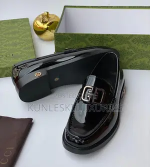 Original Gucci Men Black Loafers Shoe