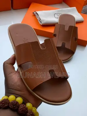 Original Leather Hermes Slipers