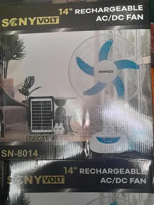 14" Sonyvolt 3in1 Table Solar Rechargeable Fan+Panel,2bulbs