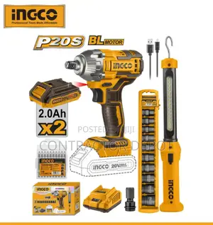 Ngco Cordless Impact Wrench With Kit With Work Lamp