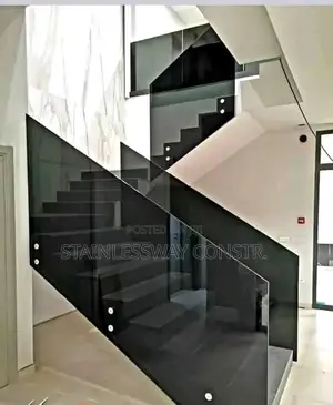 Tampered Dark Grey Side Fittings Railing
