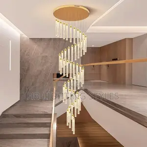 Modern Home Decoration Crystal Chandelier Stair Pendant Lamp