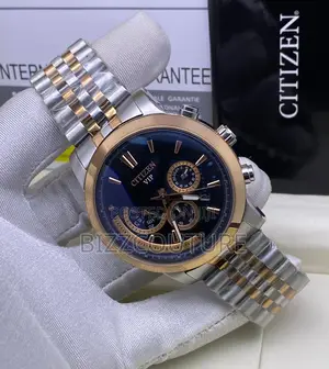 Original Citizen Vip Blue Dail Gold Mix Silver Chain Watch