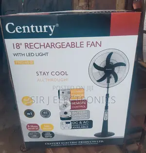 18" Century Rechargeable Standing Fan With Remote + Warranty