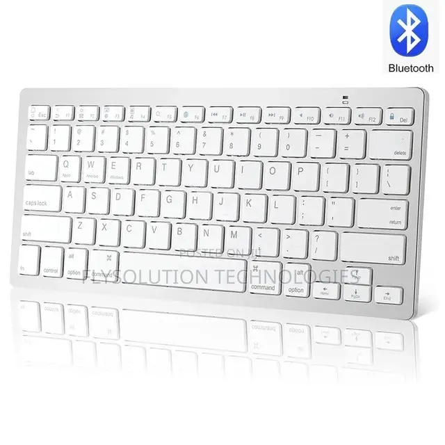 Mini Bluetooth Keyboard for Tablet and Smartphone - Silver
