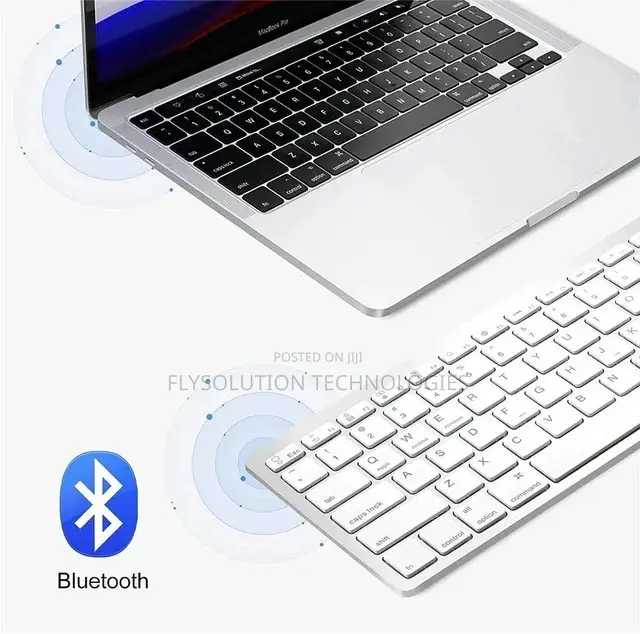 Mini Bluetooth Keyboard for Tablet and Smartphone - Silver
