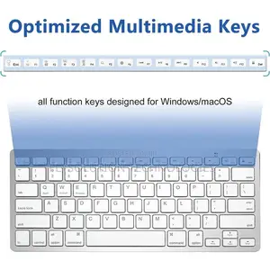 Mini Bluetooth Keyboard for Tablet and Smartphone - Silver