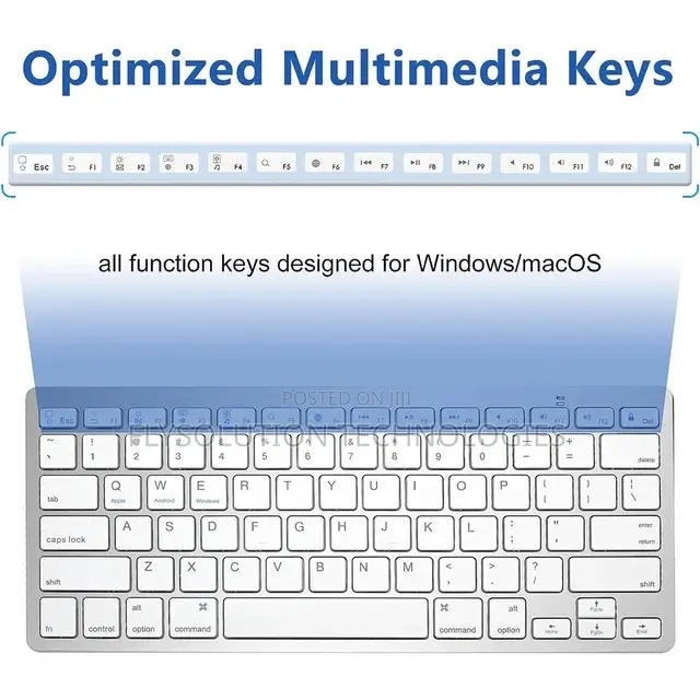 Mini Bluetooth Keyboard for Tablet and Smartphone - Silver