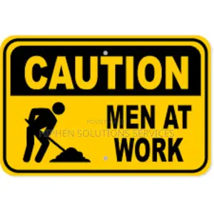 CAUTION MEN AT Worktraffic Road Sign