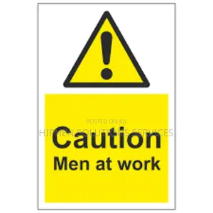 Men At Work Traffic Warning Sign