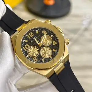 Original Guess Chronograph Black Rubber Strap Watch