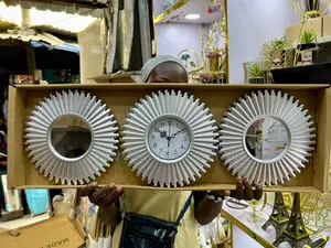 Mirror Clock 3-Piece Set