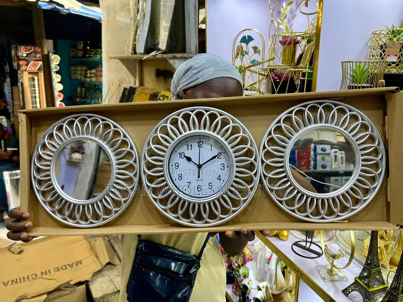 Mirror Clock 3-Piece Set
