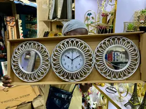 Mirror Clock 3-Piece Set