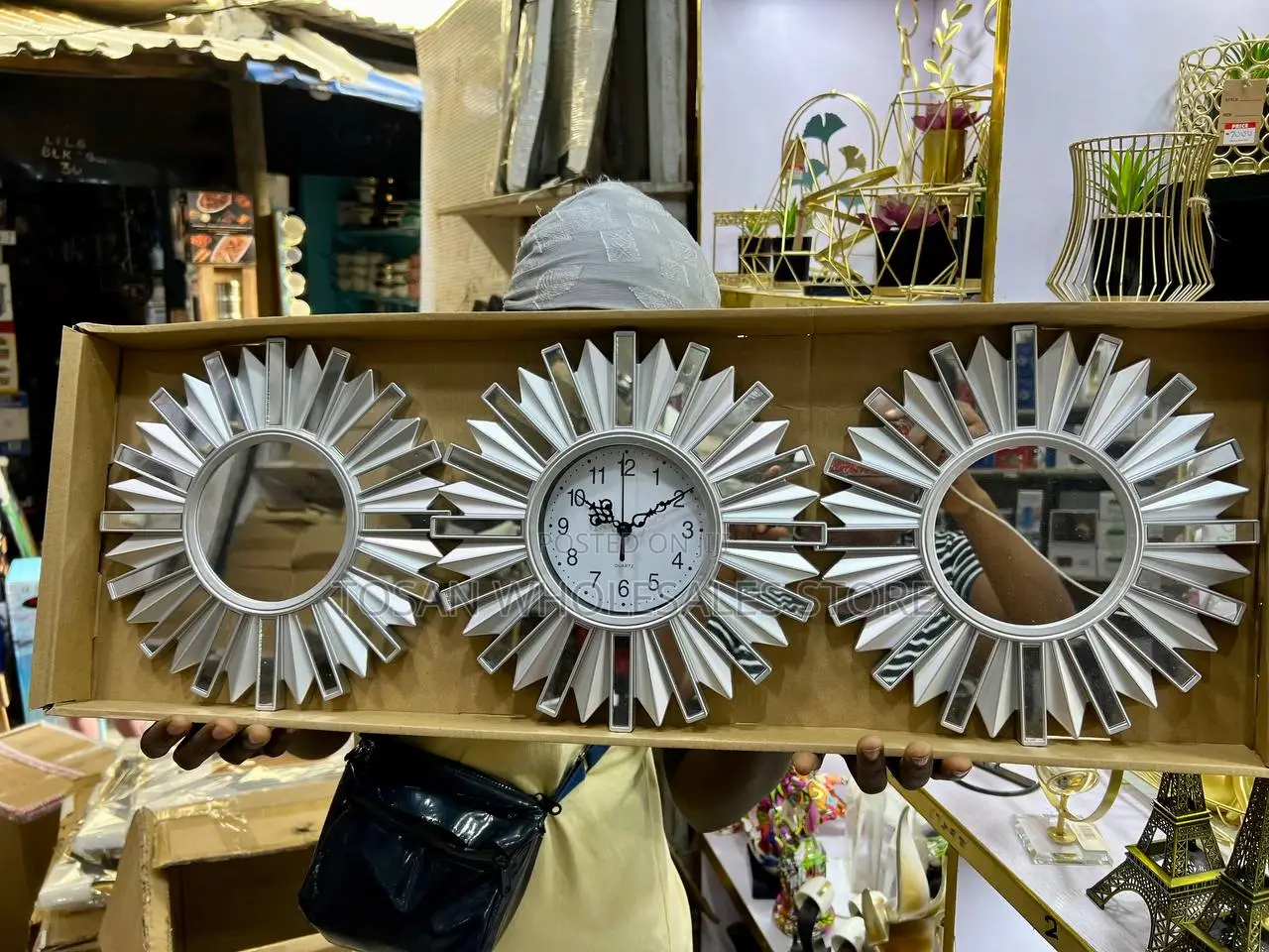 Mirror Clock 3-Piece Set