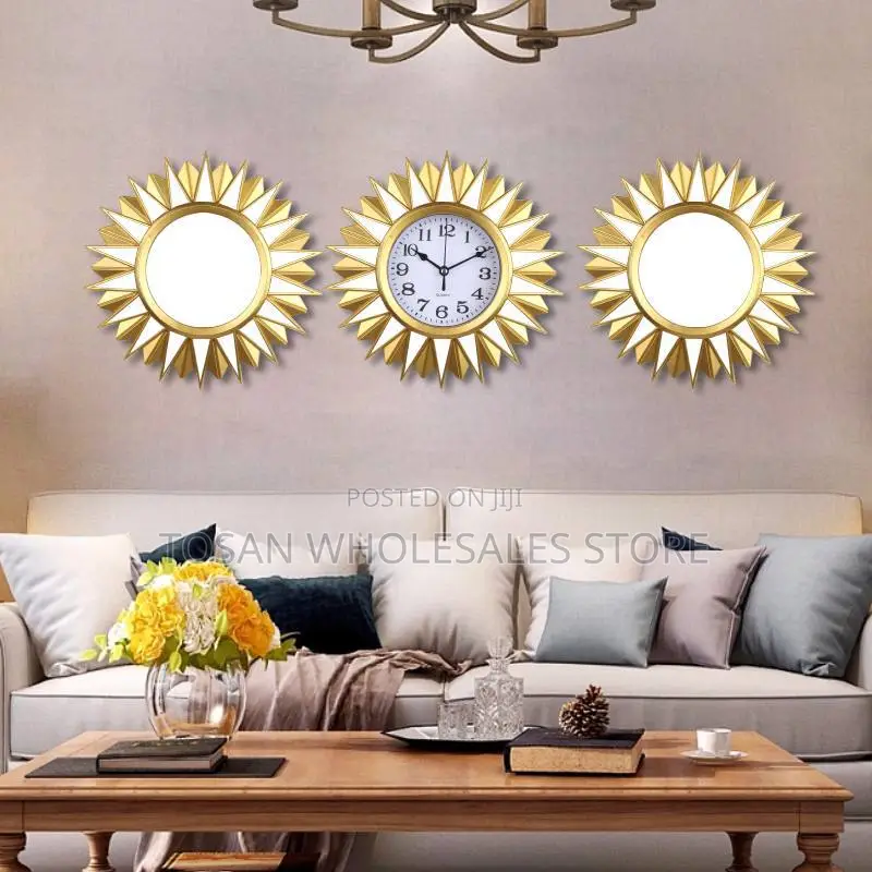 Mirror Clock 3-Piece Set