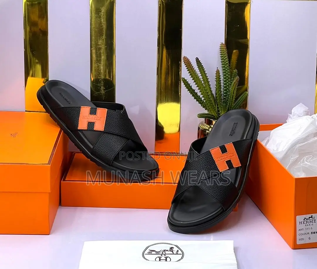 Hermes Leather Slipers