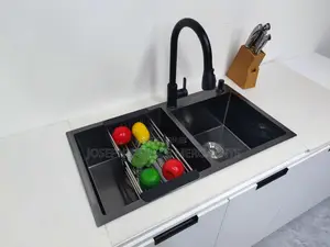 (Home Point)2in1(304) Black Stainless Sink Accessories