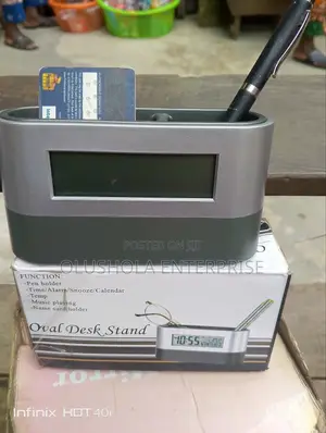Pen Holder With Digital Clock and Date