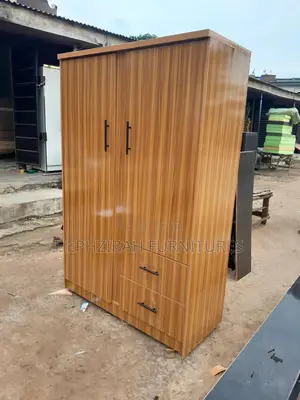 Brown Wardrobe With Drawer and Hanging Rails
