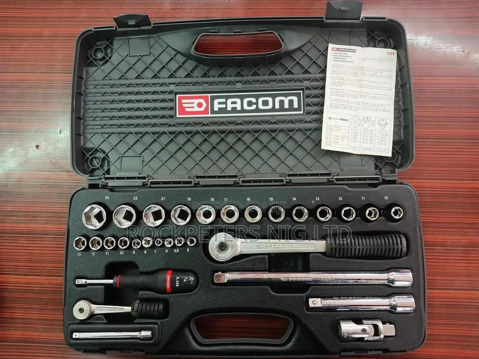 Facom 30pc - 1/4" 1/2" Socket Set - Rs.430e