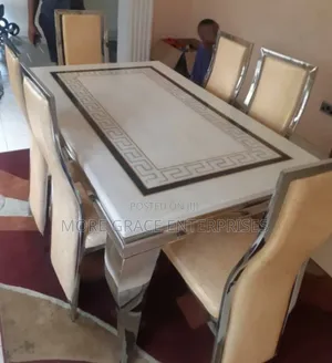 White Dining Set For Dining Apartment.