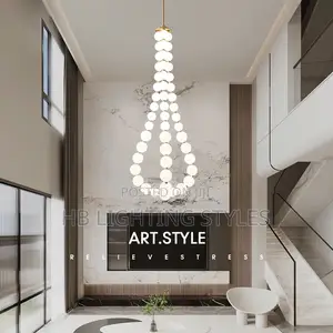 Simple Modern Loft Stair Chandelier Light