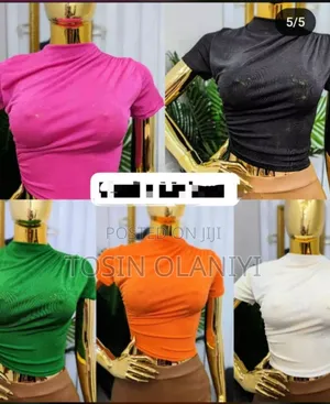 Short Sleeve Turtle Neck Tops