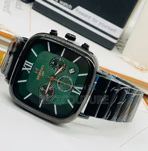 Original Rewardvip Chronograph Green Dail Black Chain Watch