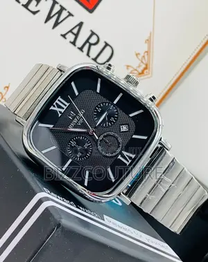 Original Rewardvip Chronograph Black Dail Silver Chain Watch