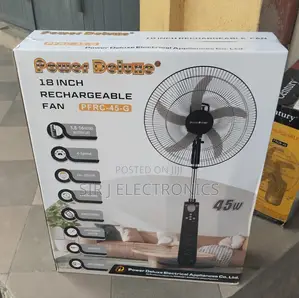 18" Power Deluxe Rechargeable Standing Fan + Remote Control