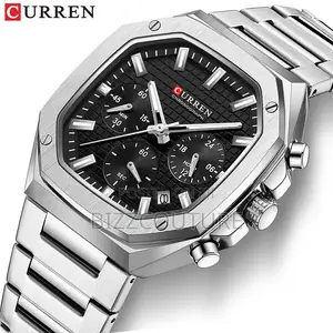 Original CURREN Chronograph Black Dail Silver Chain Watch