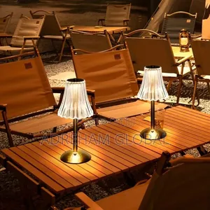 Tri-Tone Rechargeable LED Crystal Table/Bedside Lamp