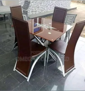 4 Seater Glass Dining Table.