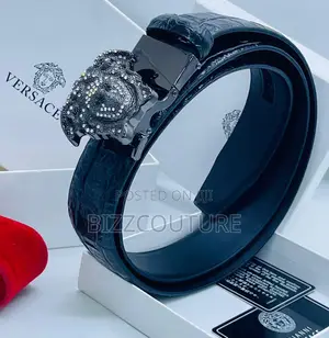 Original VERSACE BLACK LEATHER BELT Is Available Now