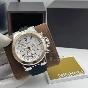 Original Michael Kors Chronograph Black Rubber Strap Watch